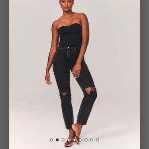 Abercrombie Curve Love 90s Ultra High Rose Straight Jean